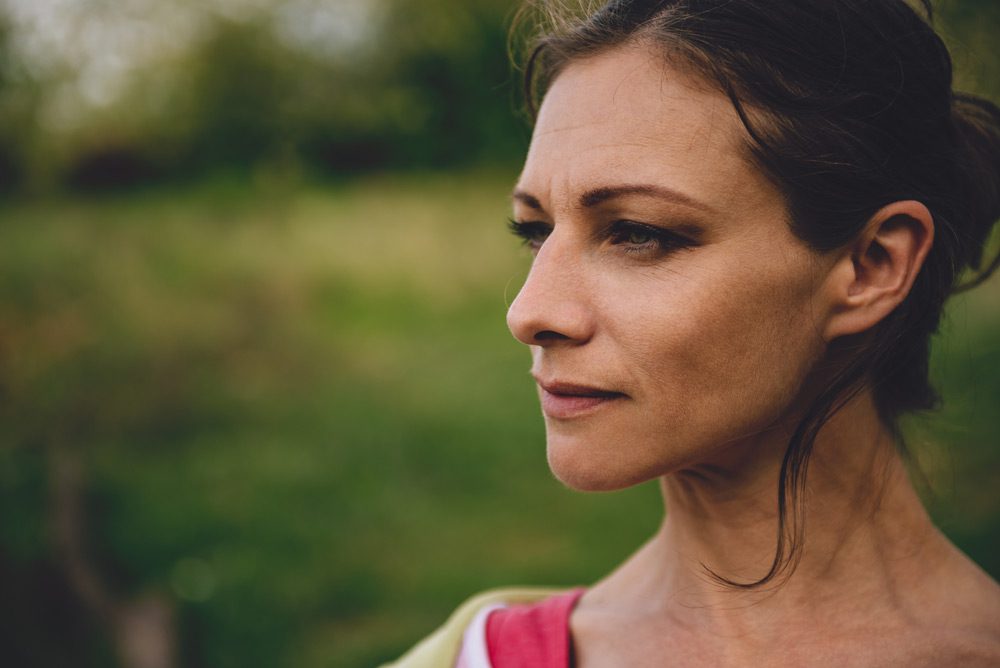 woman looking to the side
