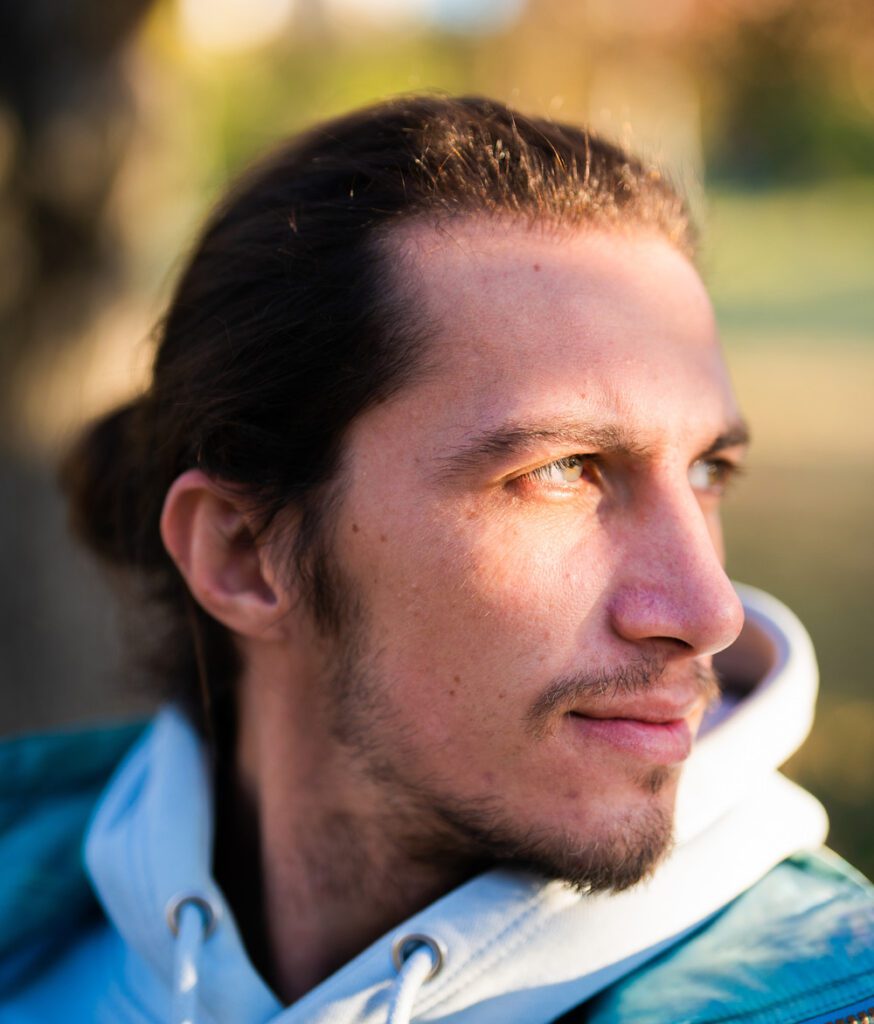 man looking to the side