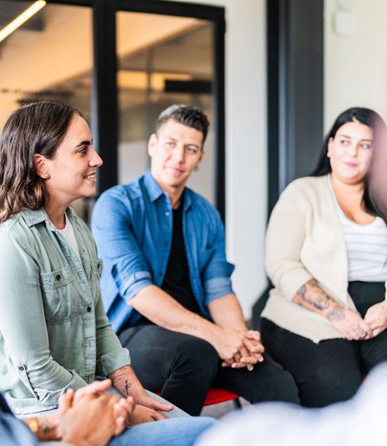 group therapy at a drug and alcohol treatment center